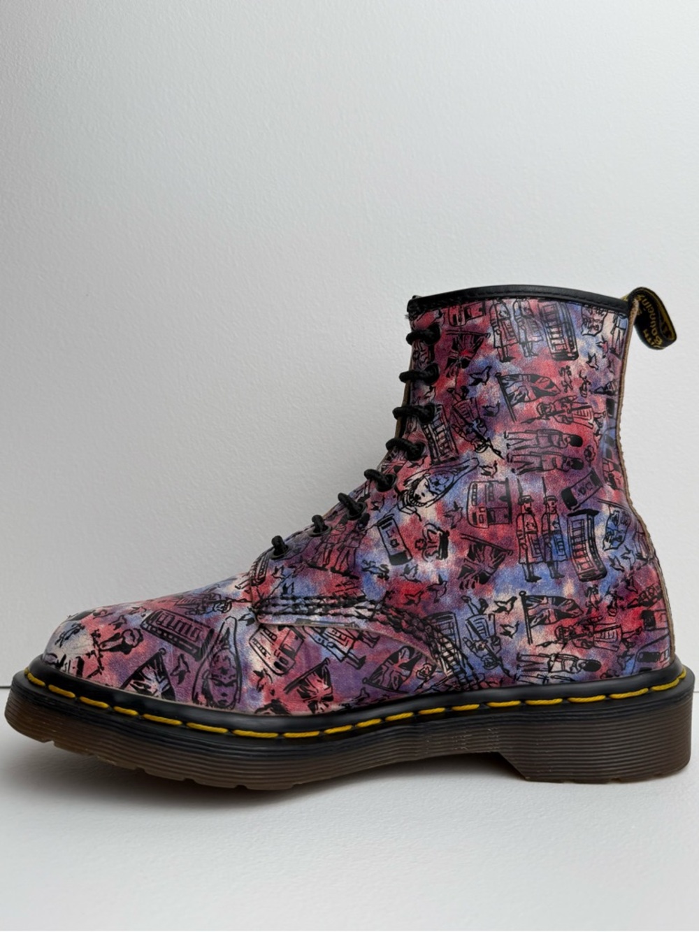 Dr. Martens 1460 Vintage England London Icons Scene Print 8 Eye Boots UK 5 - Picture 4 of 16